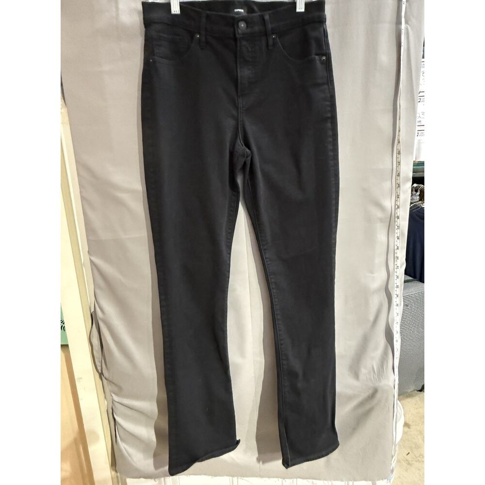 Express Skyscraper Mid Rise black denim jeans. Size 8 TG2287